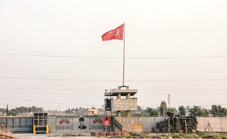 ﻿نقطة مراقبة تركية على الحدود مع سورية	(أ.ف.پ)﻿