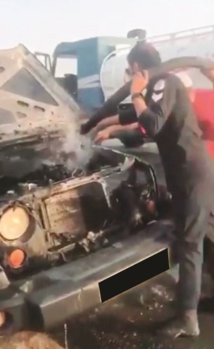  ﻿المركبة اثناء اطفاء الحريق﻿
