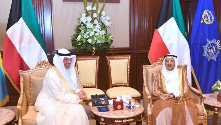  صاحب السمو مستقبلا رئيس مجلس الأمة مرزوق الغانم 