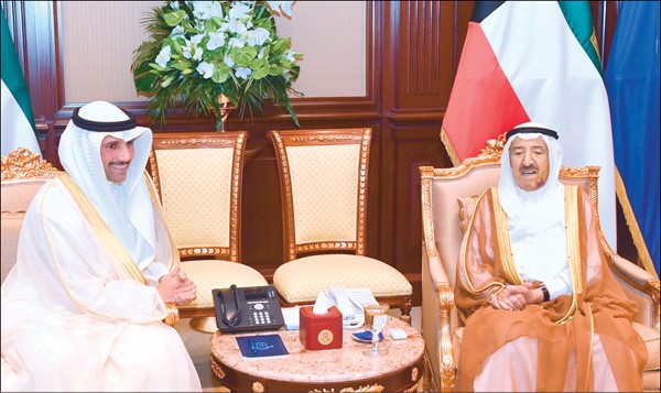 صاحب السمو مستقبلا رئيس مجلس الأمة مرزوق الغانم