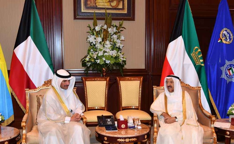  الأمير مستقبلا رئيس مجلس الأمة مرزوق الغانم