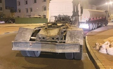 الشاحنة بعد انفصال الخزان عنها﻿