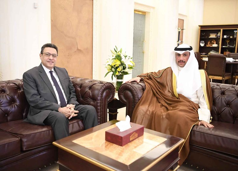 الغانم استقبل سفراء مصر والهند واليونان