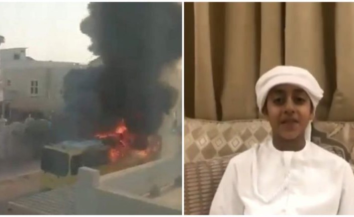 بالفيديو.. في واقعة "الحافلة المحترقة".. طالب إماراتي: "أنا من أنقذت زملائي والسائق"
