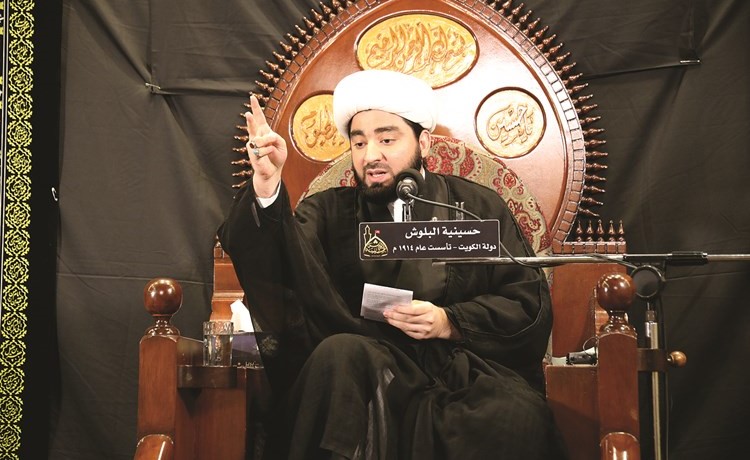 الشيخ علي بوشهري خطيبا في حضور حسينية البلوش﻿