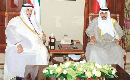 سمو نائب الأمير وولي العهد الشيخ نواف الأحمد مستقبلا ﻿﻿سمو الشيخ ناصر المحمد ﻿