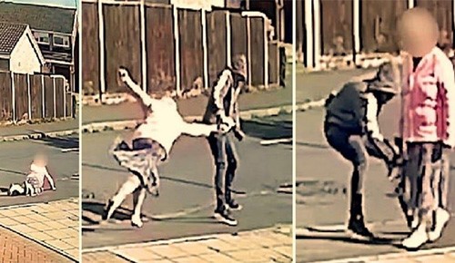 بالفيديو.. لص يسرق حقيبة امرأة ويسقطها أرضاً في إنجلترا