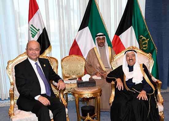 صاحب السمو الأمير الشيخ صباح الأحمد والرئيس العراقي برهم صالح "أرشيفية"