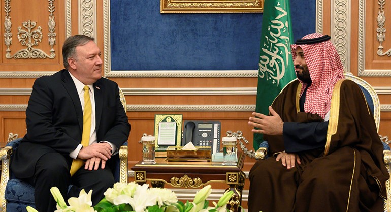 وزير الخارجية الأميركي مايك بومبيو وولي العهد السعودي الأمير محمد بن سلمان (أرشيفية)