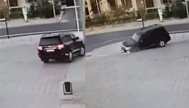 بالفيديو.. لحظة هبوط أرضي مفاجئ أثناء مرور سيارة.. وهذا ما حدث لها