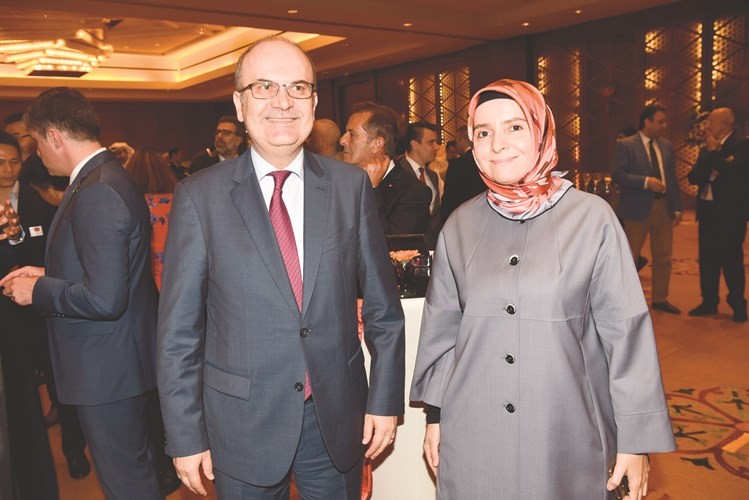 السفيرة التركية خلال مشاركتها في الاحتفال﻿