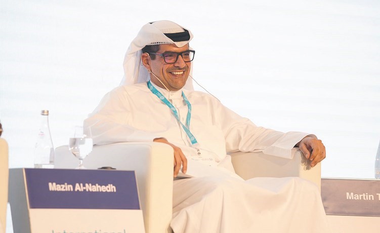 مازن الناهض متحدثا خلال المؤتمر﻿