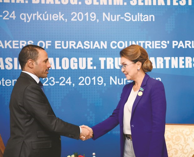 الرئيس الغانم مع رئيسة مجلس الشيوخ في كازاخستان﻿