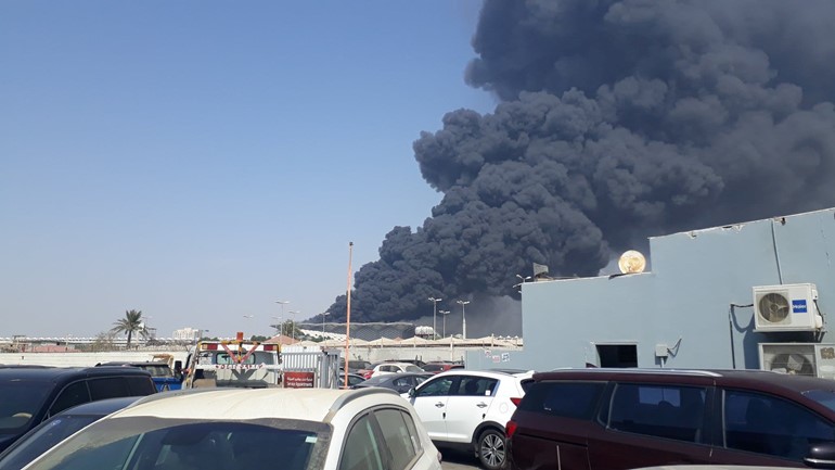 حريق في محطة قطار الحرمين في جدة