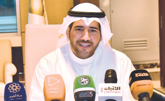 الشيخ عبدالله الأحمد خلال المؤتمر الصحافي	 (محمد هنداوي) ﻿
