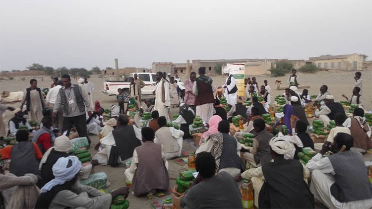 الهيئة الخيرية تدشن مخيماً لإيواء وإغاثة 500 أسرة سودانية