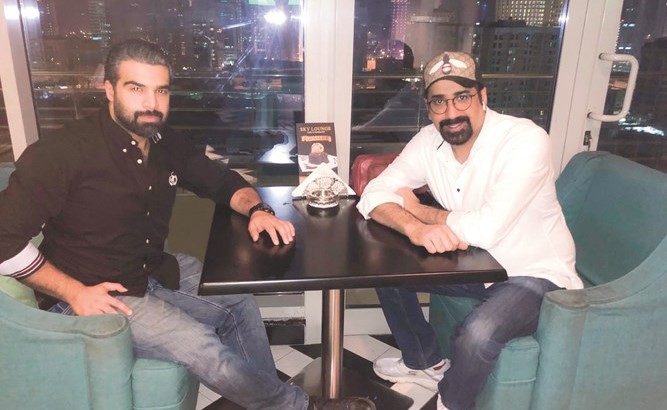 الزميل بشار جاسم مع المطرب الواعد علي الشريفي﻿