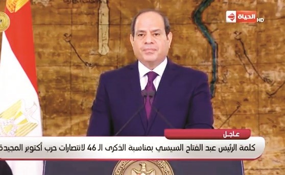 صورة تلفزيونية لكلمة الرئيس عبدالفتاح السيسي بمناسبة الذكرى الـ٤٦ لانتصارات اكتوبر﻿