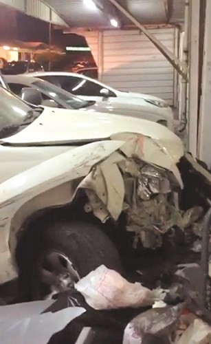 من حادث خيطان وإتلاف احد المنازل﻿