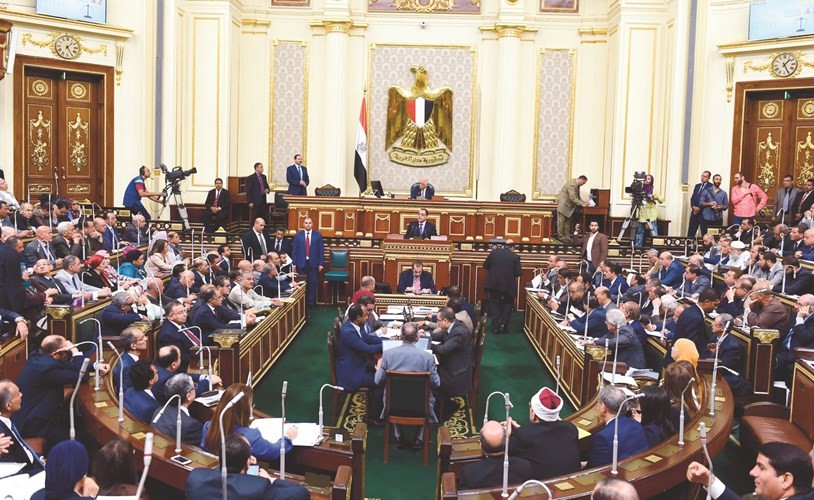 رئيس الوزراء المصري د. مصطفى مدبولي يلقي بيانه أمام الجلسة العامة لمجلس النواب أمس﻿