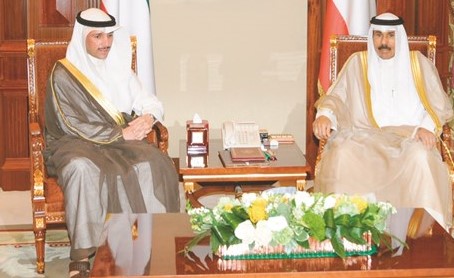 سمو نائب الأمير وولي العهد الشيخ نواف الاحمد مستقبلا مرزوق الغانم ﻿