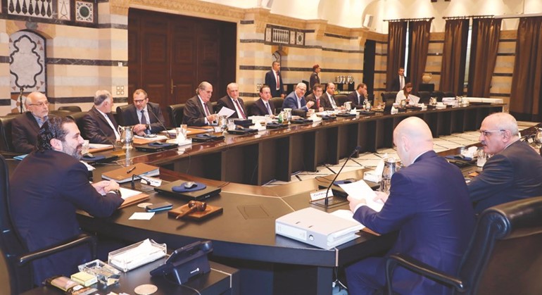 رئيس مجلس الوزراء سعد الحريري مترئسا جلسة مجلس الوزراء في السراي الحكومي	(محمود الطويل)﻿