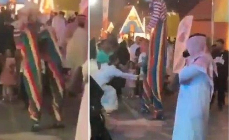 بالفيديو.. شاب يسقط مهرج أرضاً وتركي آل الشيخ يتوعده