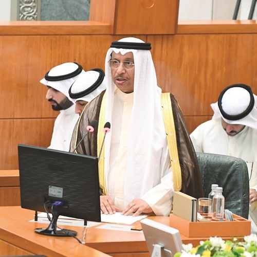 سمو الشيخ جابر المبارك متحدثا﻿