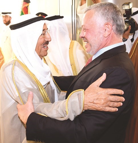 صاحب السمو الأمير الشيخ صباح الأحمد مرحبا بالعاهل الأردني الملك عبد الله الثاني ﻿
