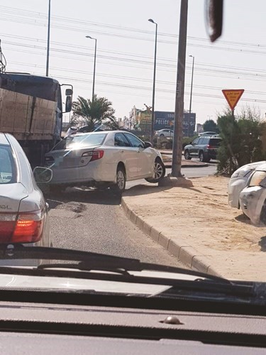 من حادث تصادم تقاطع الخامس مع الرقعي﻿