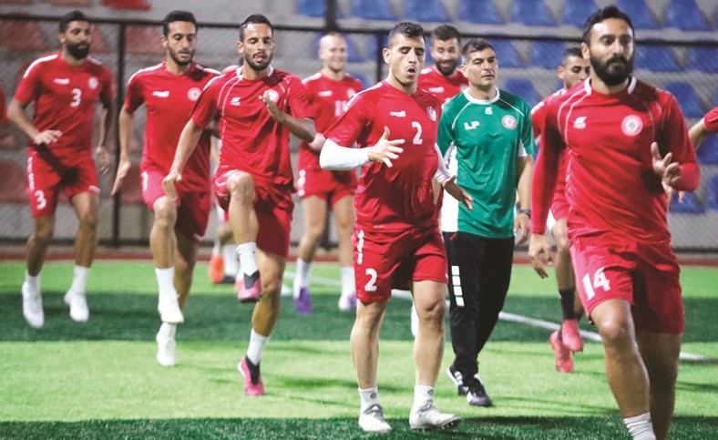 جانب من تدريبات منتخب لبنان﻿