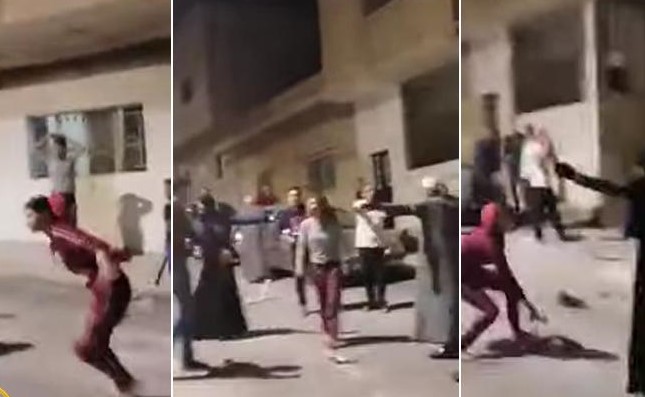 بالفيديو.. مشاجرة بين عائلتين في الأردن .. والفتيات يشاركن بالعصي والكراسي !