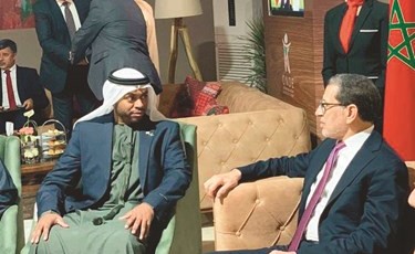 أمين عام البرلمان العربي للطفل أيمن الباروت خلال لقائه رئيس الحكومة المغربية﻿