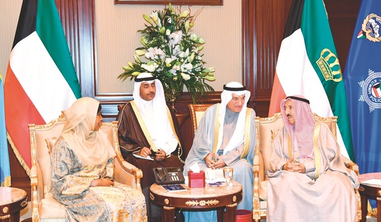 صاحب السمو خلال استقباله سفيرة كينيا ﻿
