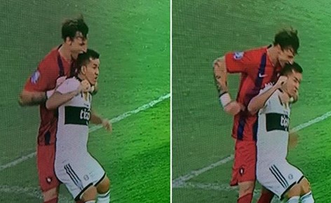 بالفيديو.. حكم مباراة يطرد لاعبا تعرض لـ العض في الرأس