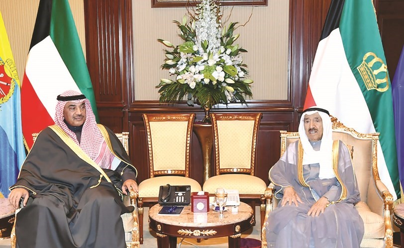 صاحب السمو الأمير الشيخ صباح الأحمد مستقبلا سمو الشيخ صباح الخالد ﻿