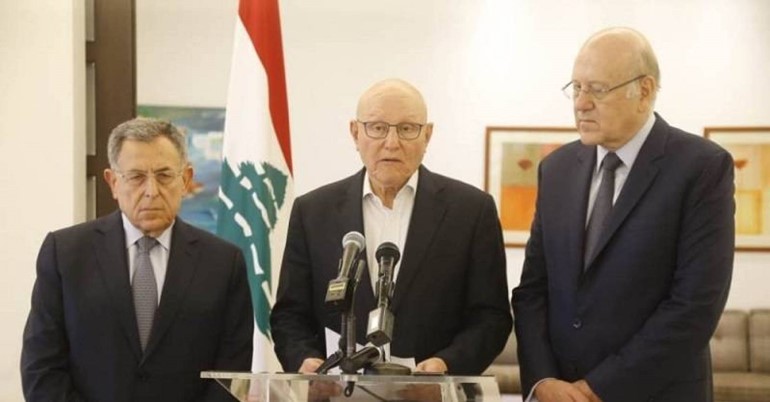 نجيب ميقاتي وتمام سلام وفؤاد السنيورة 