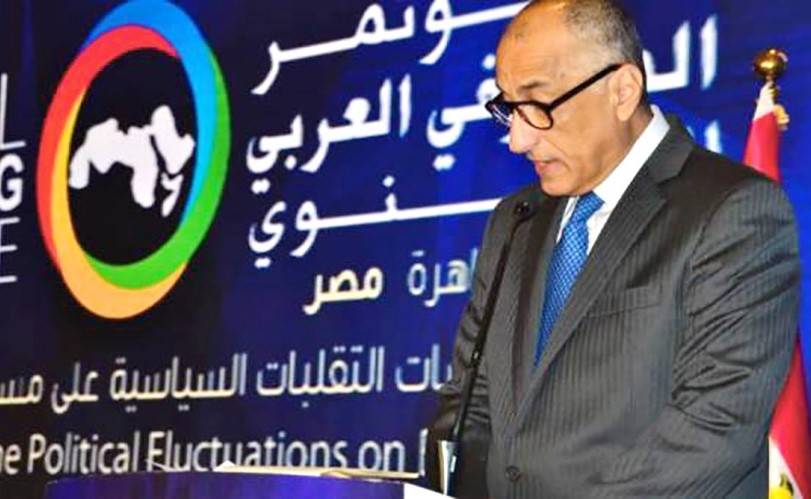 طارق عامر محافظ البنك المركزي متحدثا أمام المؤتمر المصرفي العربي﻿