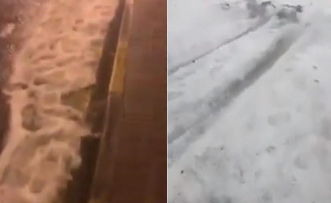 بالفيديو.. شاهد تساقط الثلج والبرد في قطر