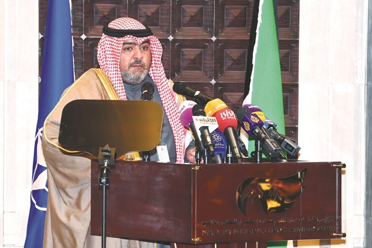 الشيخ ثامر العلي رئيس جهاز الأمن الوطني خلال إلقاء كلمته