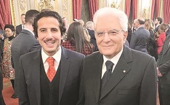 السفير الشيخ عزام الصباح مع الرئيس الإيطالي سيرجو ماتاريللا