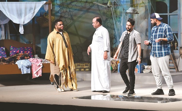 العونان ومحمد الرمضان وفهد البناي وخالد المظفر في مسرحية ليلة زفته
