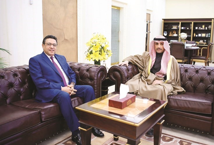 رئيس مجلس الأمة مرزوق الغانم لدى استقباله السفير المصري