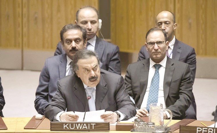 خالد الجارالله يلقي كلمته في جلسة مجلس الأمن