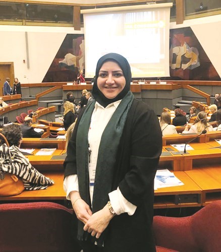 المحامية جمانة بهبهاني في إحدى المناسبات القانونية العالمية