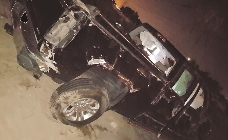 مركبة الزميل التميمي بعد الحادث