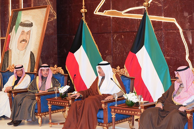 سمو رئيس الوزراء متحدثا خلال حفل الاستقبال