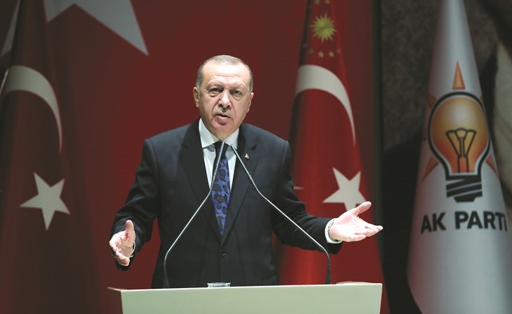 الرئيس التركي رجب طيب اردوغان خلال حديث له في انقرة	(أ.ف.پ)