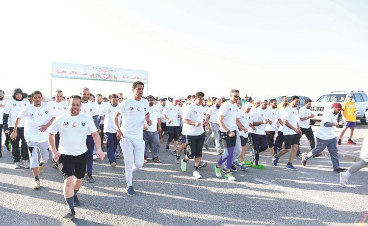 حماس كبير خلال المشاركة بالماراثون