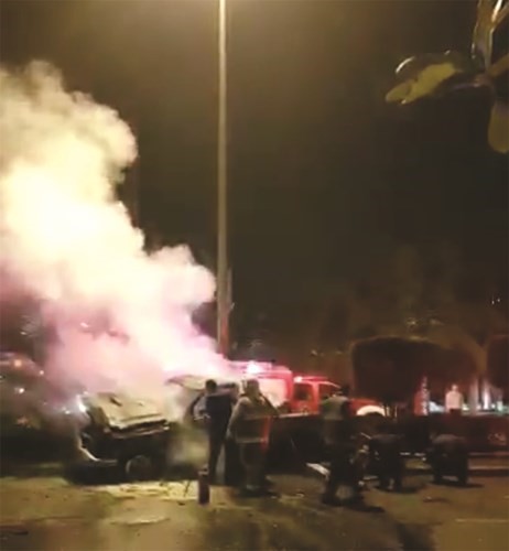 من حادث التصادم مقابل الضاحية